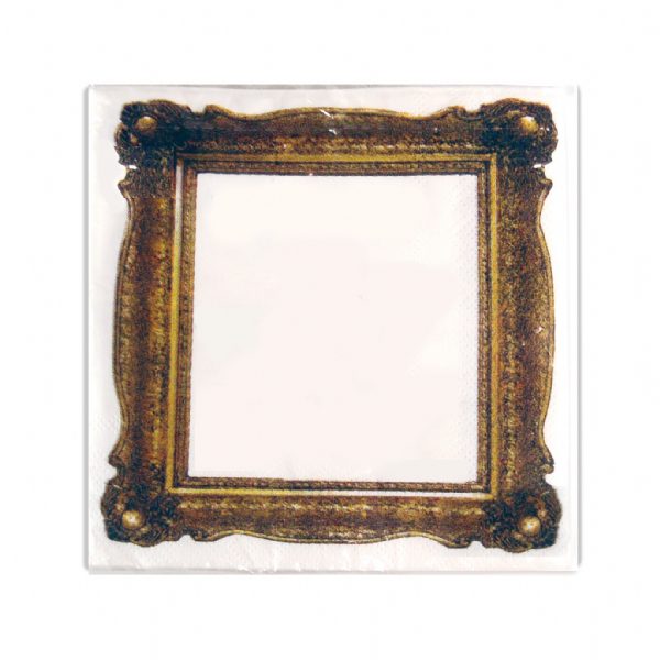 Gold Picture Frame Cocktail Napkins  – 2 Packets