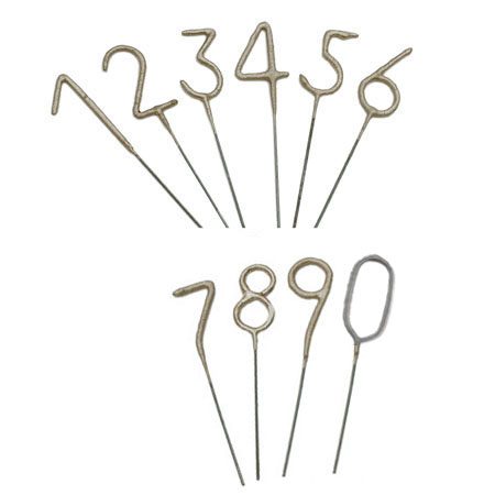 Silver Number Sparklers Candle