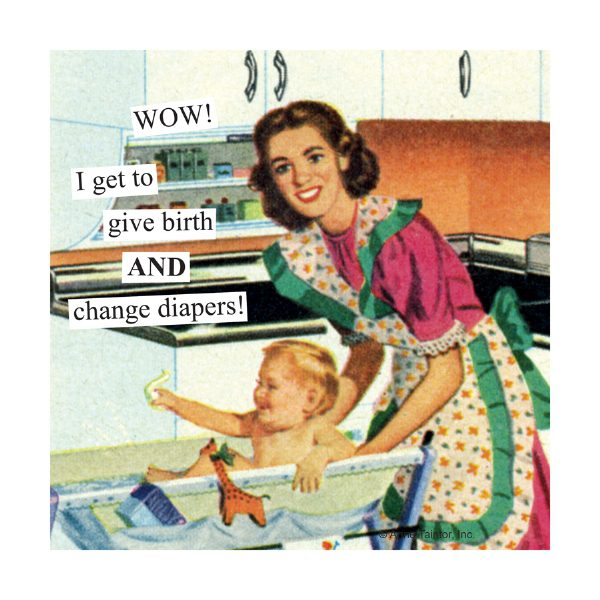 Wow! I get to give birth AND change diapers! Cocktail Paper Napkins – 2 Packets