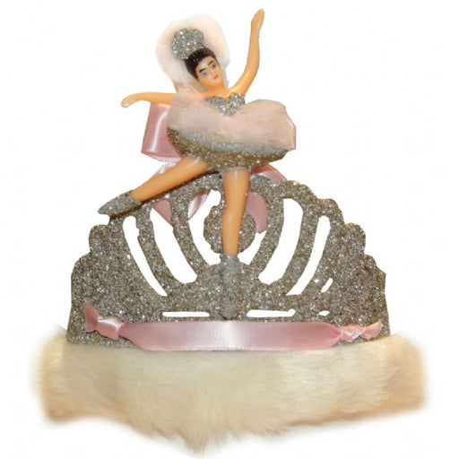 Vintage Ballerina Pink Glittered Crown