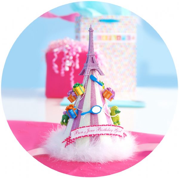Bon Jour Birthday Girl Glitter Marabou Hat