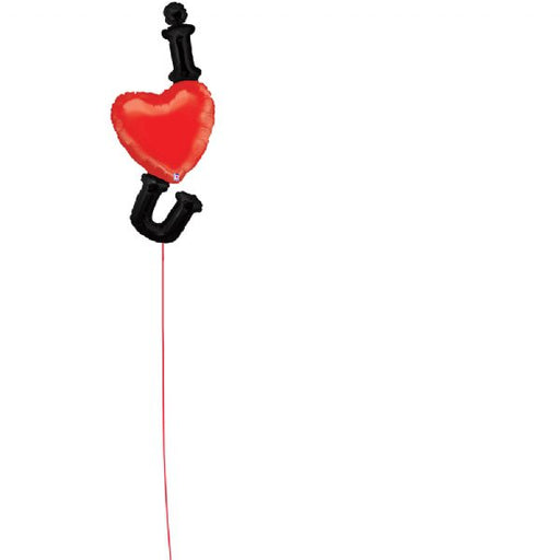 i love you ballon with a read heart and the letter i and letter u