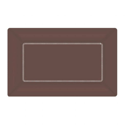 Chocolate Brown Rectangle Dessert Paper Plates