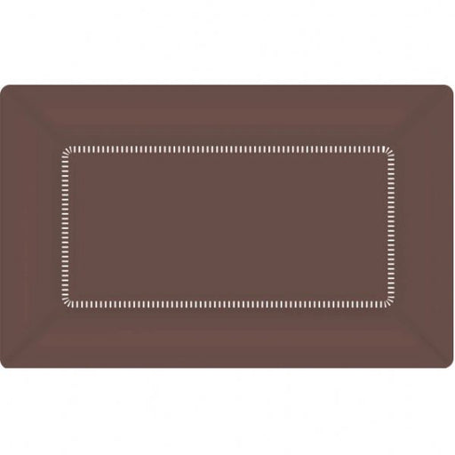 Chocolate Brown Rectangle Dinner Paper Plates