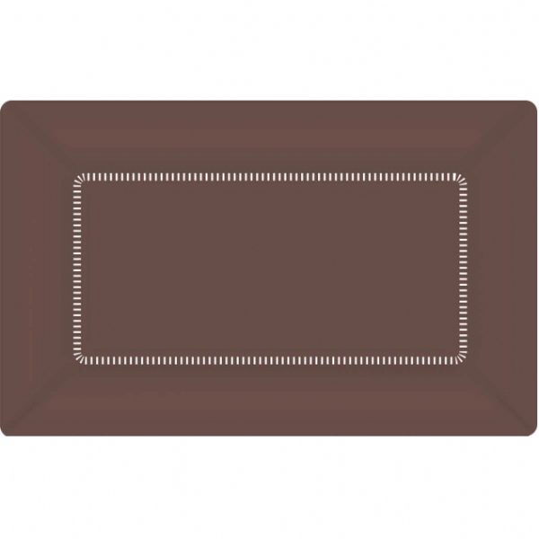 Chocolate Brown Rectangle Dinner Paper Plates