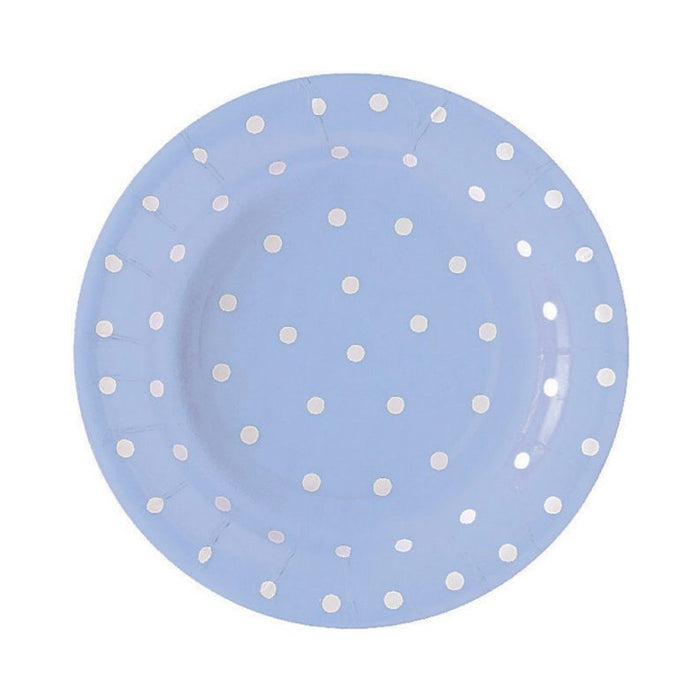 Blue Polka Dot Dessert Paper Plate