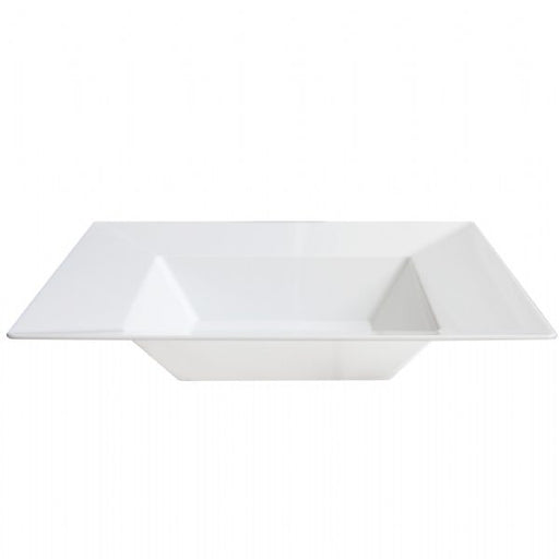 Square Plastic White Soup Bowls