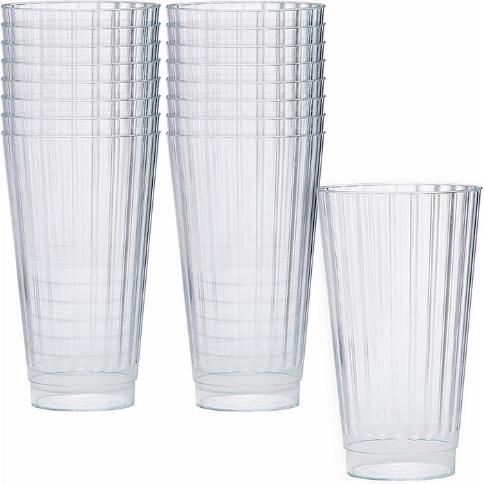 Clear Premium Plastic Tumblers -Set of 16