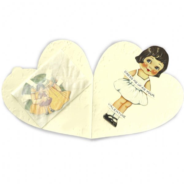 Heart Lola Paper Doll Valentine Card