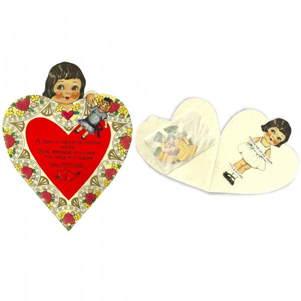 Heart Lola Paper Doll Valentine Card
