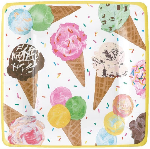 Ice Cream Scoops Dessert Paper Plates