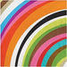 Colorful paper napkins with concentric circle pattern