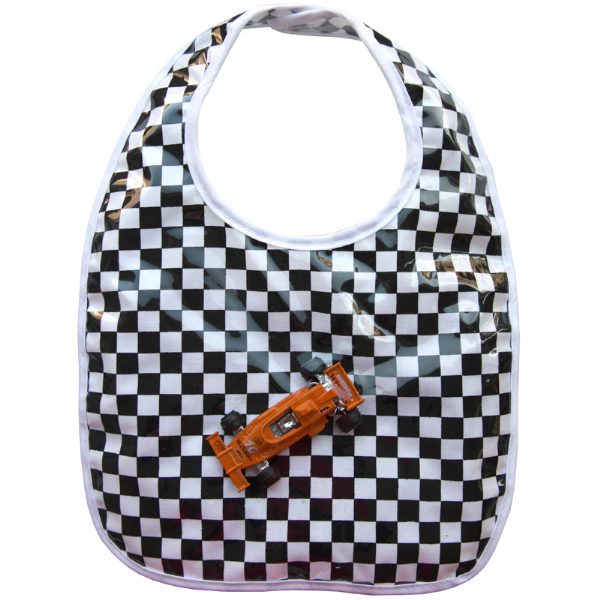 Wipe Clean Race Car Vinyl Bib