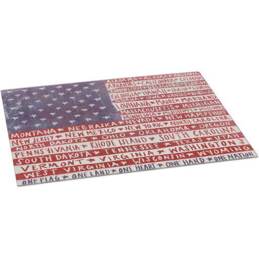 American Flag Glass Cutting Board – 50 States Design