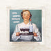Anne Taintor Bottled Up cocktail napkins in acrylic napkin holder, retro woman holding cake with humorous caption
