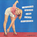 Anne Taintor cocktail napkin closeup, retro woman bending in yoga pose with sofa and wine humor caption