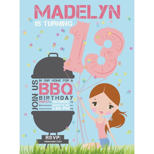 BBQ Girl Invitation