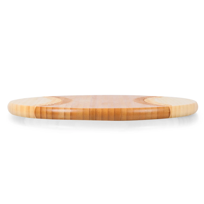 Wooden cutting board on a white background
