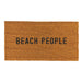 Coir doormat with the text 'Beach People' in grey letters