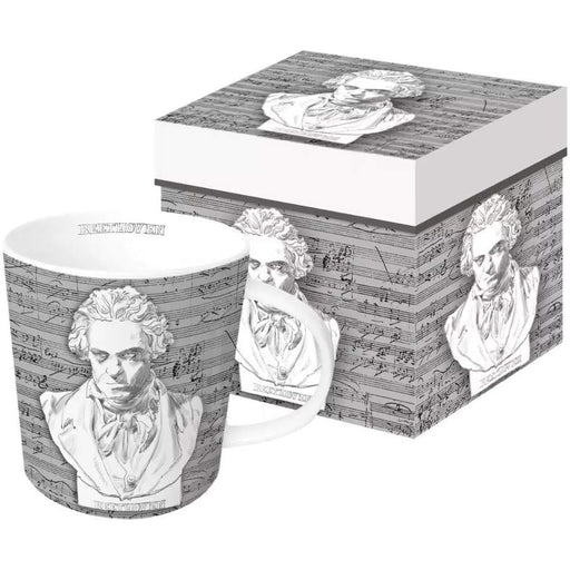Beethoven Bust Mug with musical notes