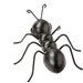 Large hand-crafted black iron ant décor sculpture for table or garden display