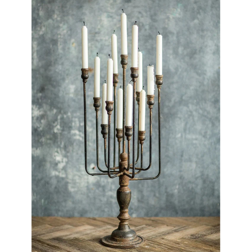Black metal 13 candles candelabra