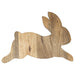Wooden cutting board shaped like a bunny on a white background