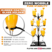 Cocktail tree stand with rubber-grip holders designed to keep stemware steady
