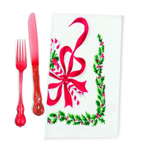 Candy Cane Fabric Napkins