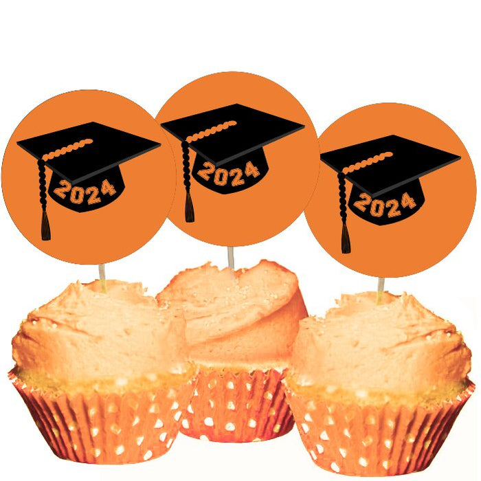 Tigers Graduation Cupcake Toppers  – Instant Download Jpeg File