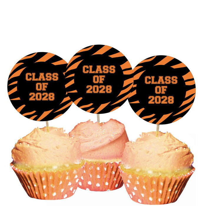 Tigers Graduation Cupcake Toppers  – Instant Download Jpeg File