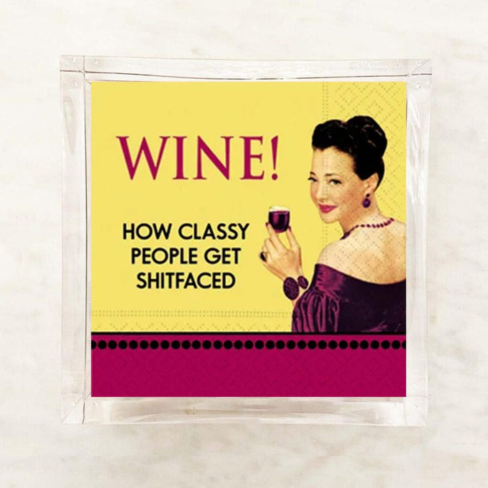 WINE! How Classy People Get Sh*tfaced Cocktails Napkins  – 2 Packets