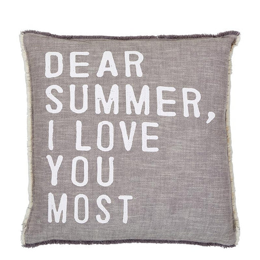 dear summer i love you most coastal throw pillow with cotton cover and feather insert
