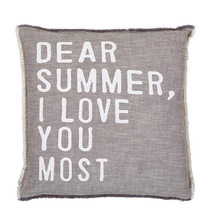 dear summer i love you most coastal throw pillow with cotton cover and feather insert