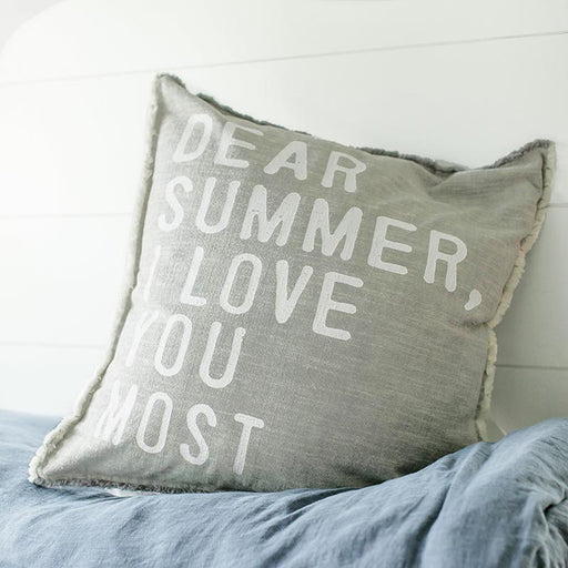 dear summer i love you most coastal throw pillow with cotton cover and feather insert