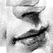 Kiss paper napkins Black and white line art of a face 