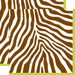 Zebra brown and lime paper napkins