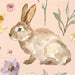 Watercolor Easter bunny luncheon paper napkins with floral botanical design on blush pink background — perfect for Easter brunch, spring entertaining, and garden parties