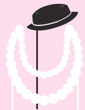Fashion Hat and Pearls Props