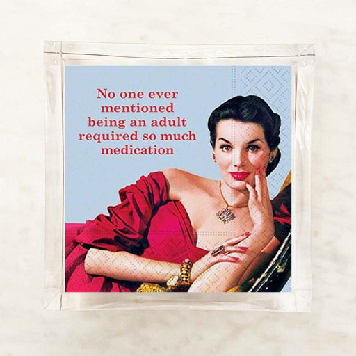 Medication Cocktail Napkins glamorous woman in red dress