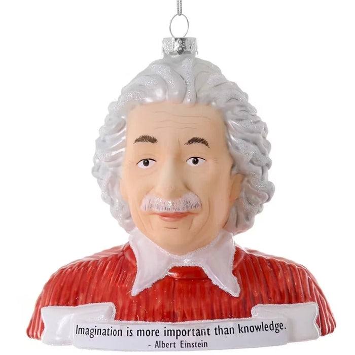 Albert Einstein Glass Ornament