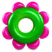 Giant pink and green flower inflatable pool float for summer pool parties and lounging