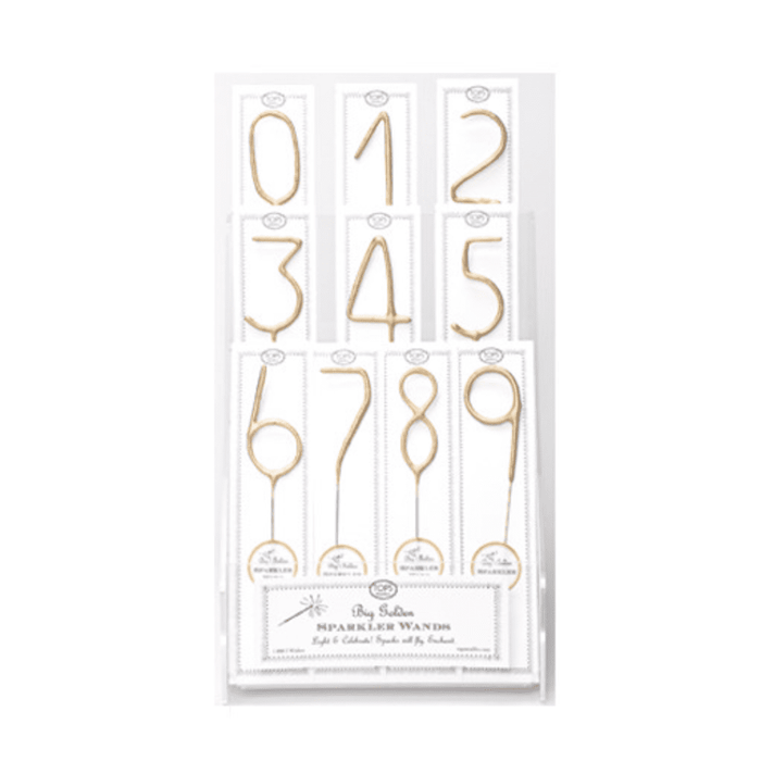Gold Number Sparklers Candle