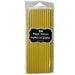Pack of gold paper straws with a clear plastic wrap on a white background