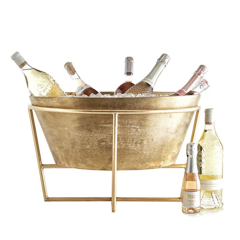 Gold Champagne & Wine Tub with Stand