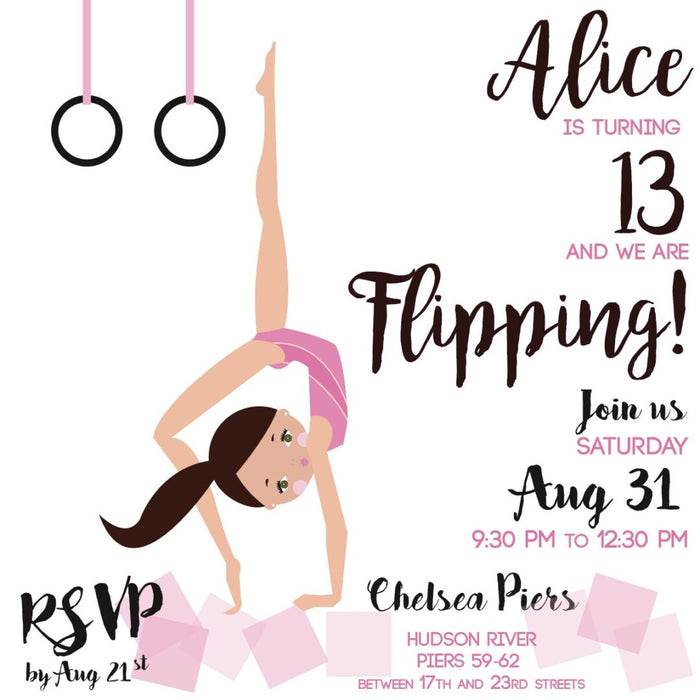 Gymnastics Girl Invitation - File to Upload