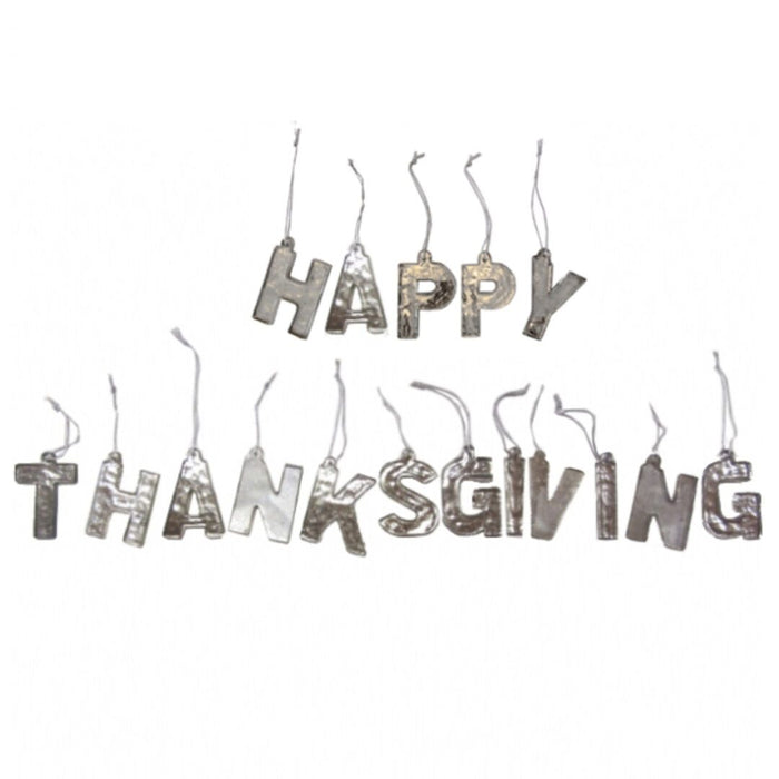 Happy Thanksgiving Metal Mirror Ornaments