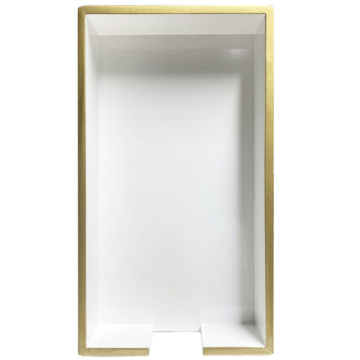 White and Gold Wood Guest Towel Holder