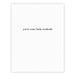 Minimalist letterpressed greeting cards featuring heartfelt messages such as "can I keep you?" and "you make everything glorious," printed on premium paper with elegant typography.