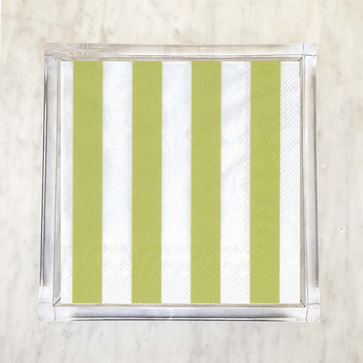 Gold and White Stripe Cocktail Paper Napkins 2 Packets